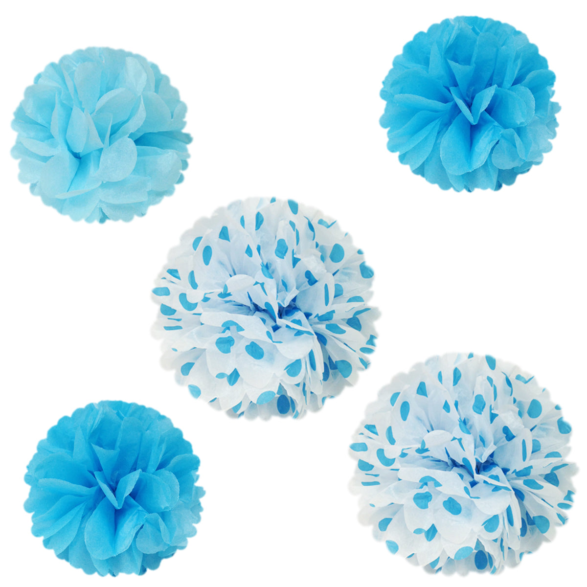 Wrapables Set of 5 Tissue Pom Poms Party Decorations