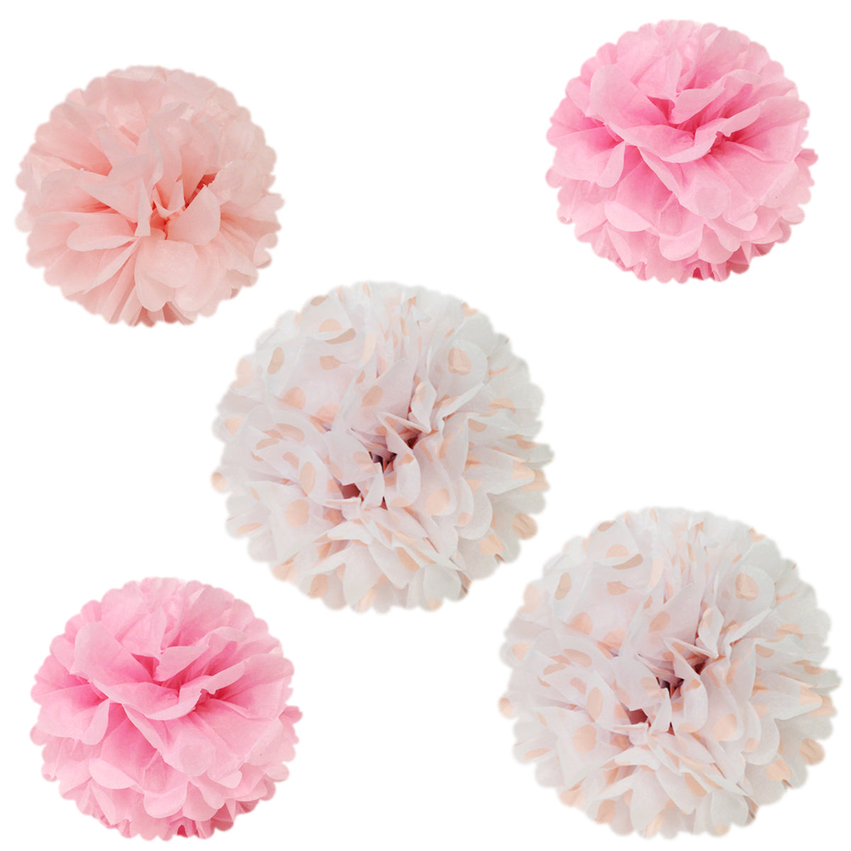 Wrapables Set of 5 Tissue Pom Poms Party Decorations