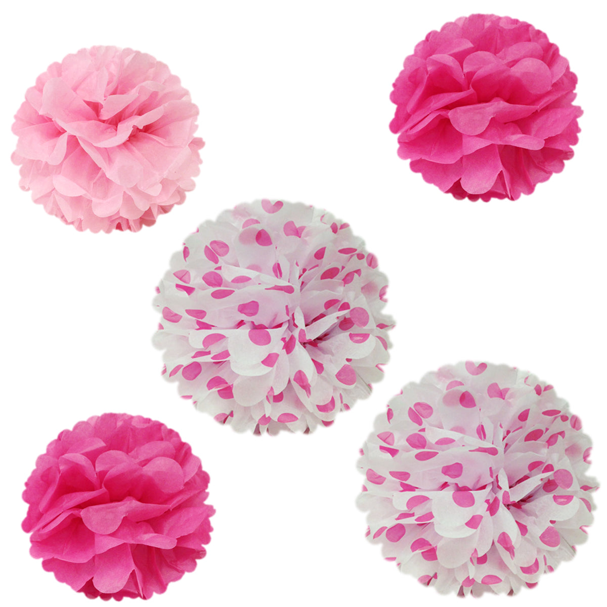 Wrapables Set of 5 Tissue Pom Poms Party Decorations