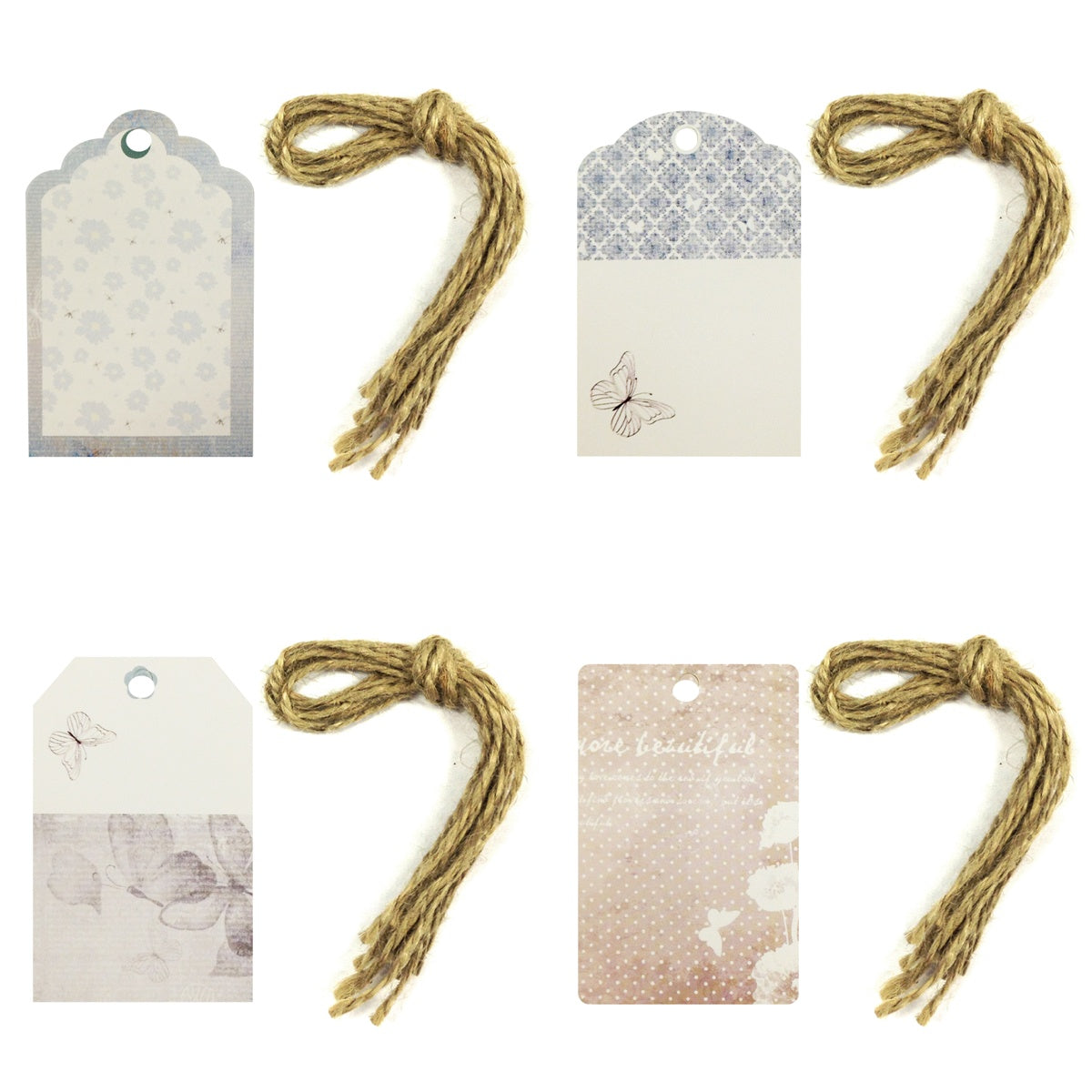 Wrapables Butterfly Printing Tag, Set of 24