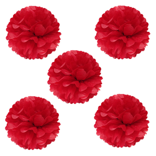 Wrapables 8" Set of 5 Tissue Pom Poms Party Decorations