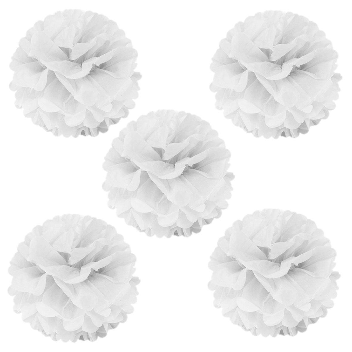 Wrapables 8" Set of 5 Tissue Pom Poms Party Decorations