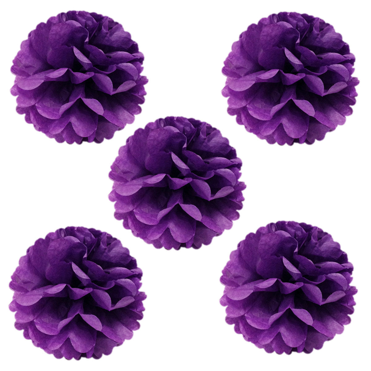 Wrapables 8" Set of 5 Tissue Pom Poms Party Decorations