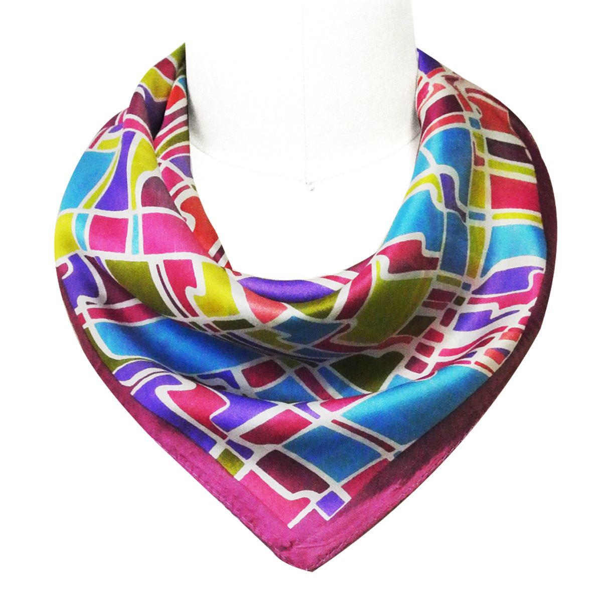 Wrapables 100% Silk Neckerchief Square Scarf