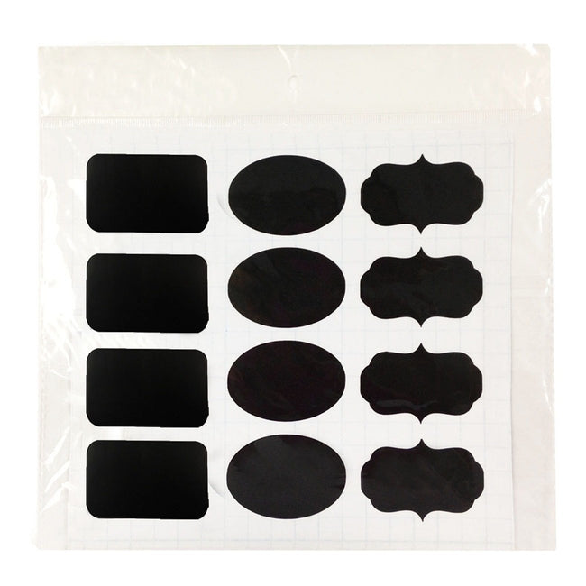 Wrapables Set of 36 Chalkboard Labels / Chalkboard Stickers - 3.5" x 2.5" Oval, Rectangle, and Fancy Frame