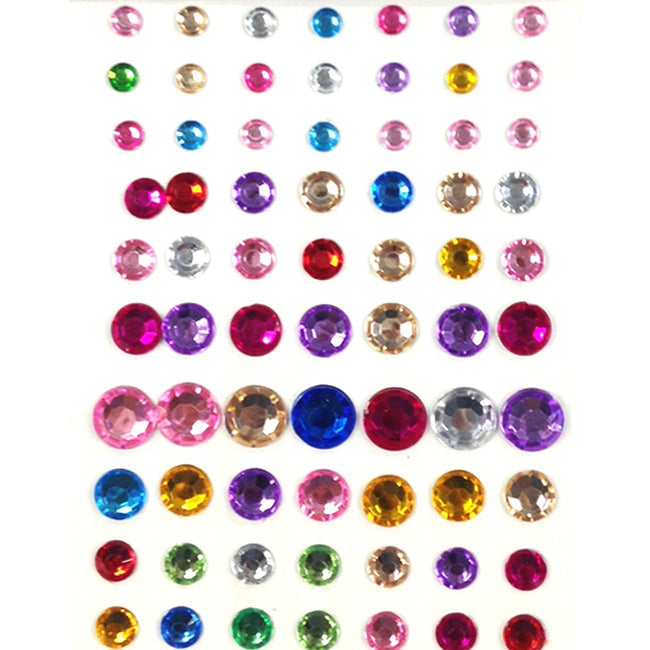 Wrapables 91 Pieces Crystal Diamond Sticker Adhesive Rhinestones 4/6/8/12mm