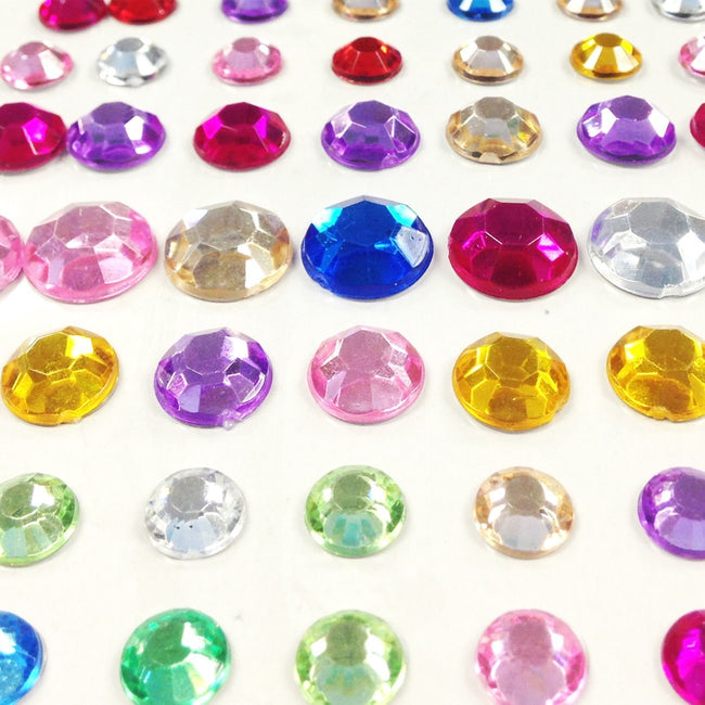 Wrapables 91 Pieces Crystal Diamond Sticker Adhesive Rhinestones 4/6/8/12mm