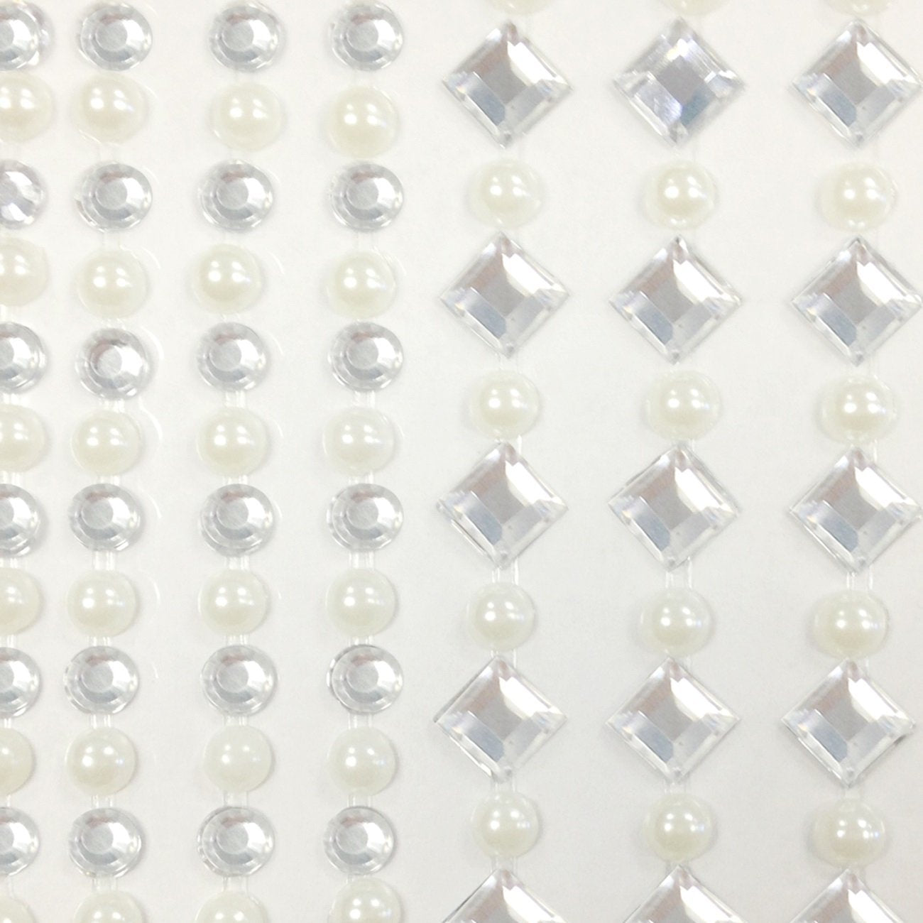 Wrapables Silver Crystal Diamond and Pearl Stickers Adhesive Rhinestones, 268 Pieces