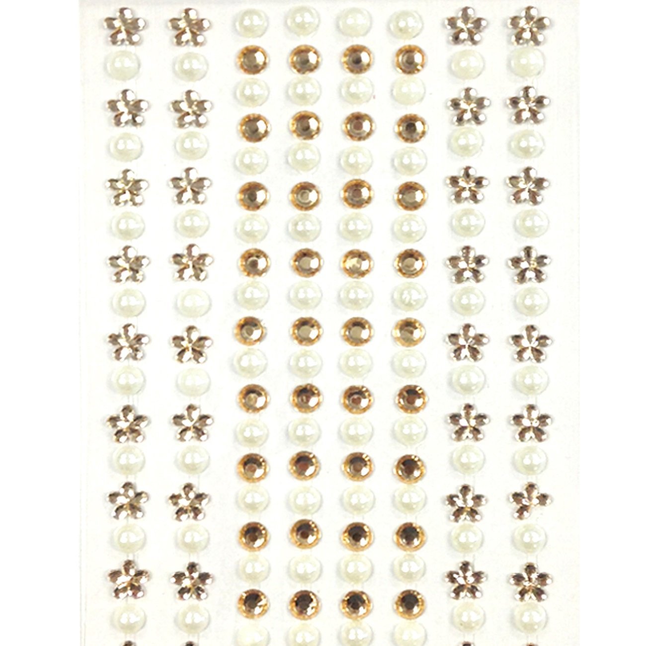 Wrapables 164 pieces Crystal Flower and Pearl Stickers Adhesive Rhinestones