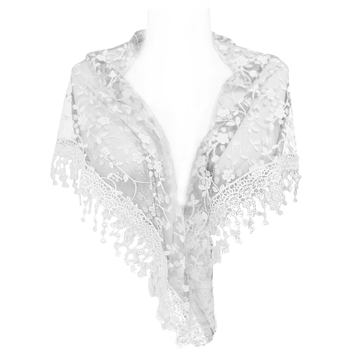 Wrapables Embroidered Floral Lace Triangle Scarf Shawl