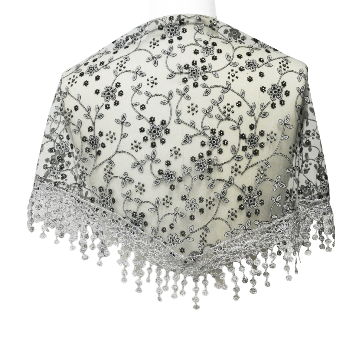 Wrapables Embroidered Floral Lace Triangle Scarf Shawl