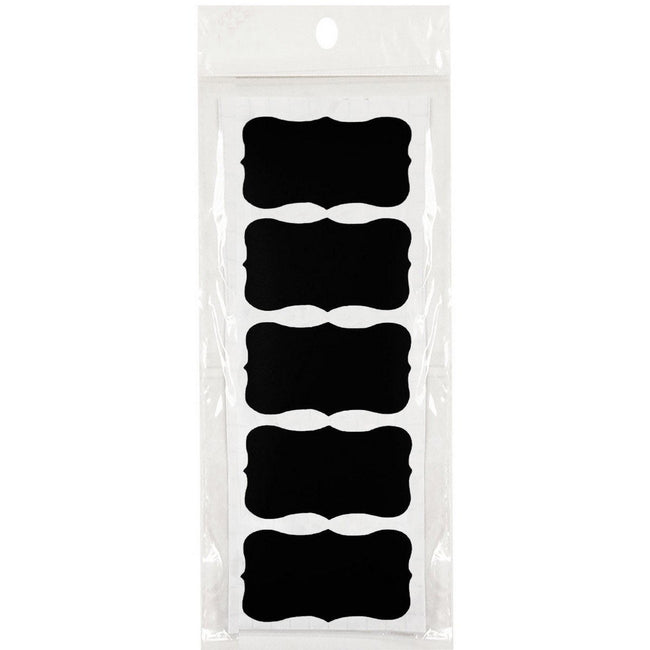 Wrapables Set of 40 Chalkboard Labels / Chalkboard Stickers - 2" x 1" Fancy Rectangle