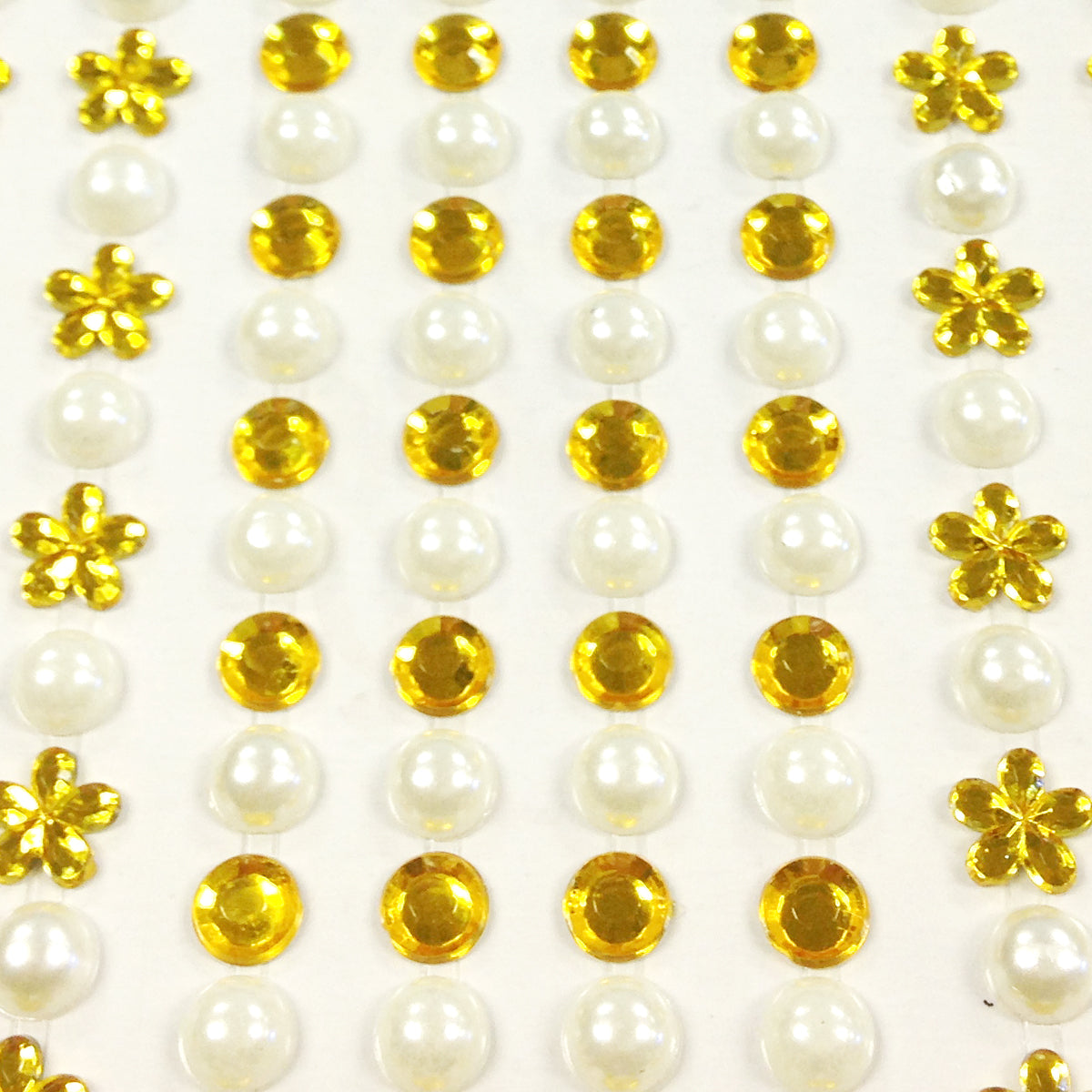 Wrapables 164 pieces Crystal Flower and Pearl Stickers Adhesive Rhinestones