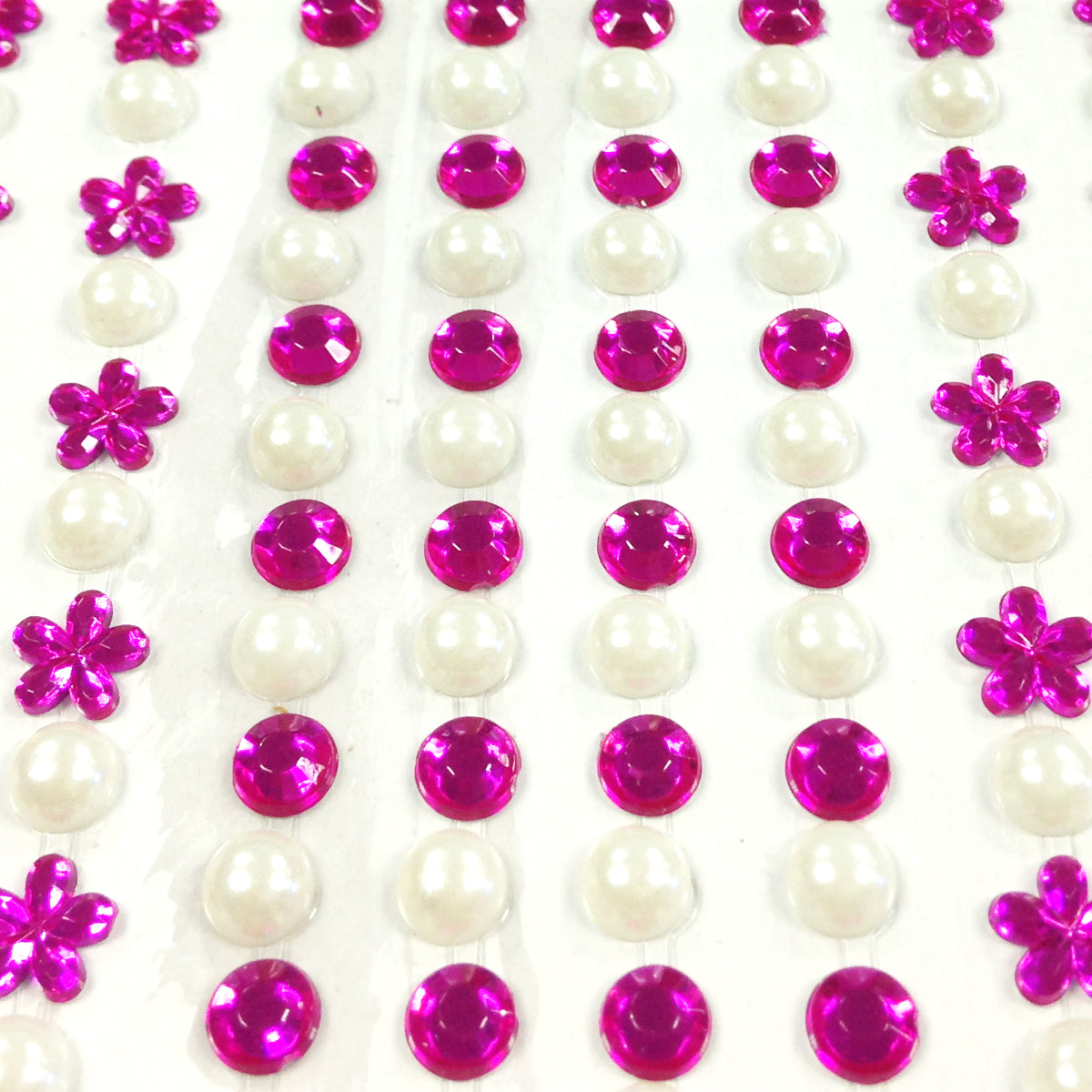 Wrapables 164 pieces Crystal Flower and Pearl Stickers Adhesive Rhinestones