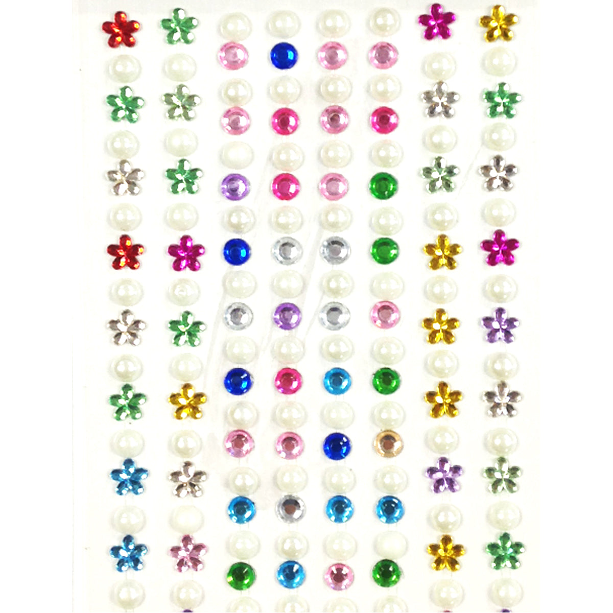 Wrapables 164 pieces Crystal Flower and Pearl Stickers Adhesive Rhinestones