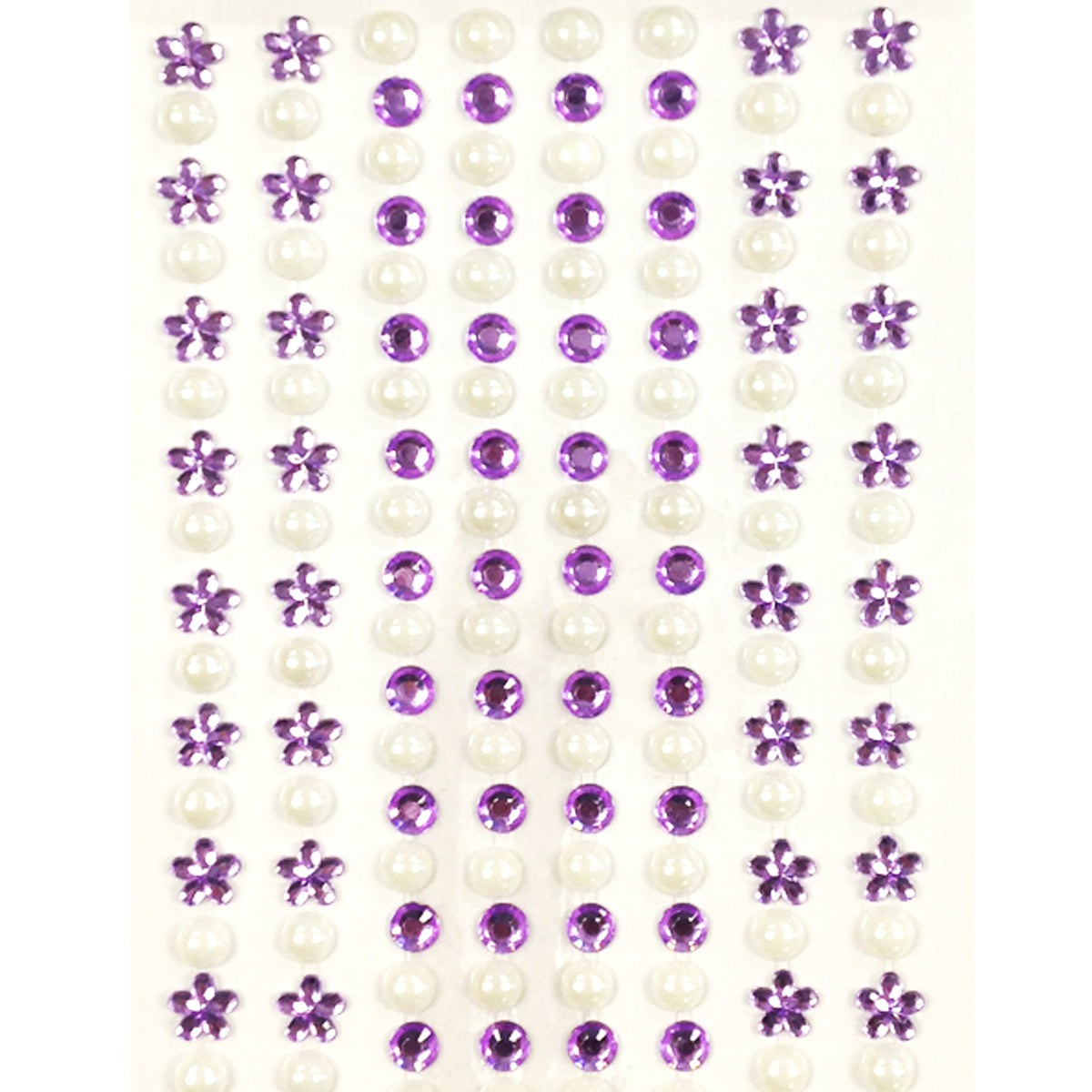 Wrapables 164 pieces Crystal Flower and Pearl Stickers Adhesive Rhinestones
