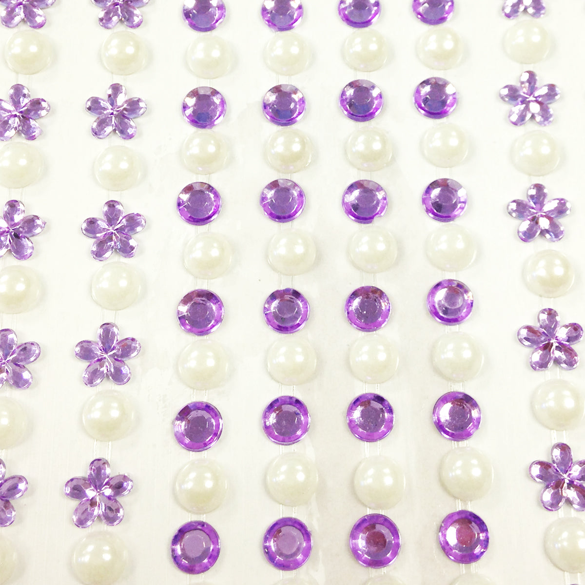 Wrapables 164 pieces Crystal Flower and Pearl Stickers Adhesive Rhinestones