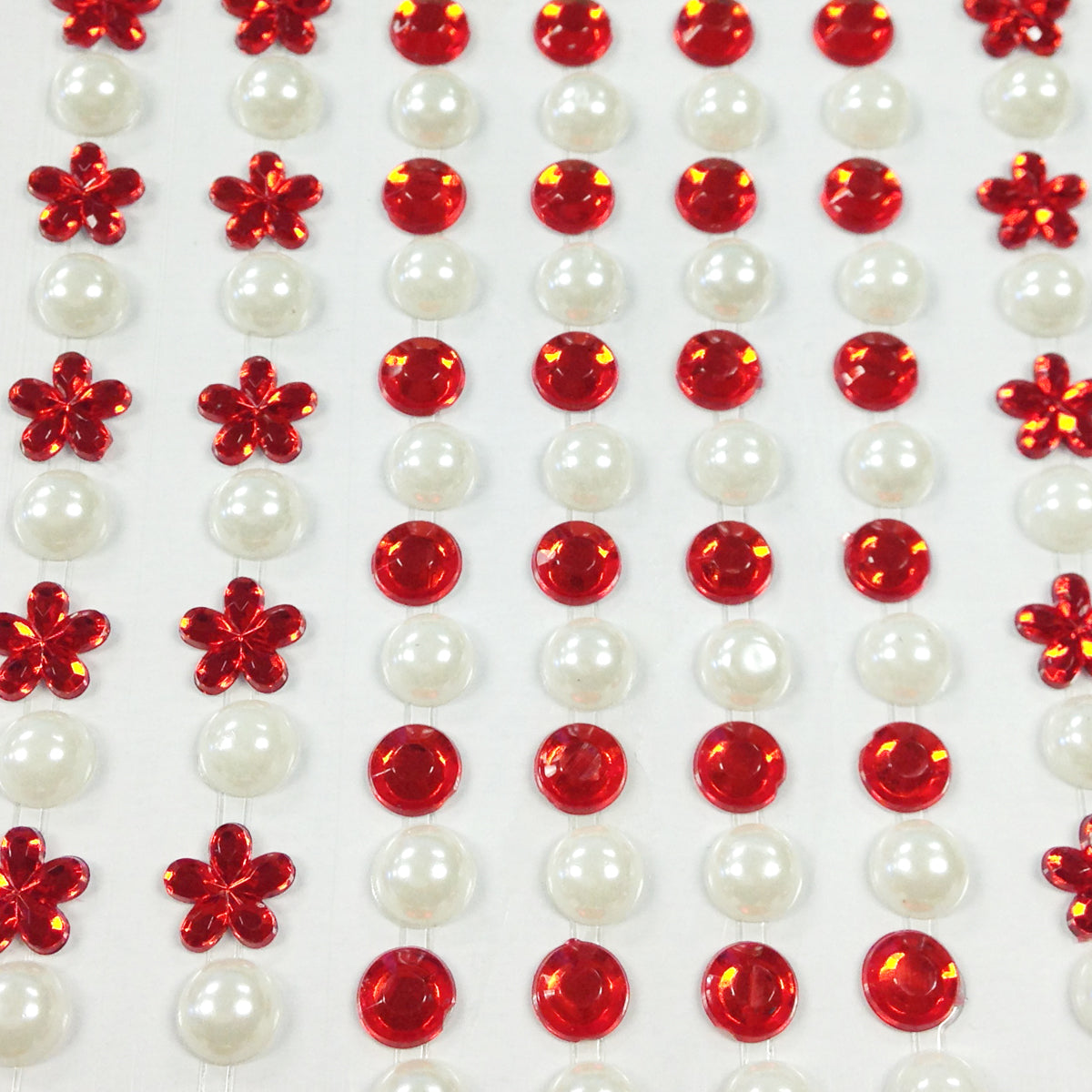 Wrapables 164 pieces Crystal Flower and Pearl Stickers Adhesive Rhinestones