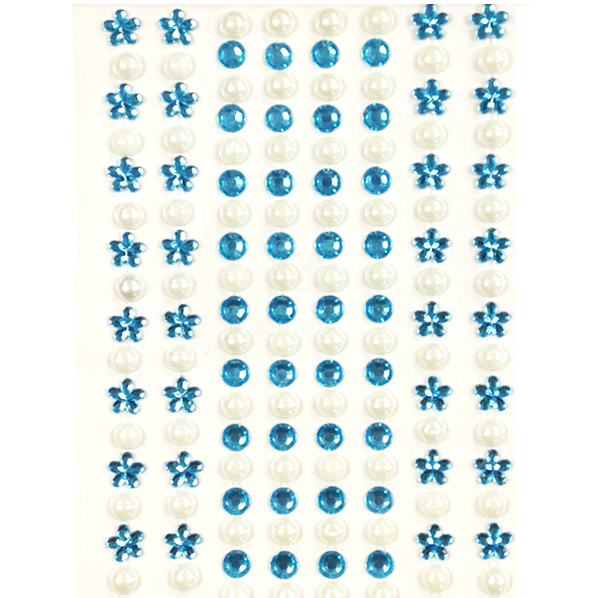 Wrapables 164 pieces Crystal Flower and Pearl Stickers Adhesive Rhinestones