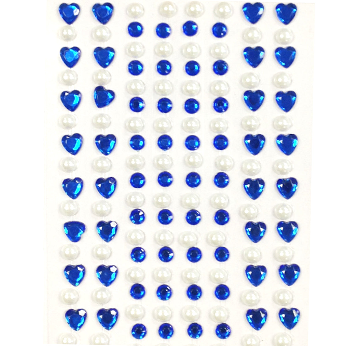 Wrapables 164 pieces Crystal Heart and Pearl Stickers Adhesive Rhinestones