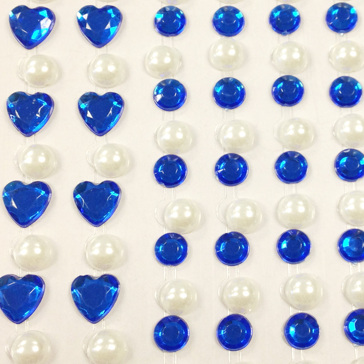 Wrapables 164 pieces Crystal Heart and Pearl Stickers Adhesive Rhinestones