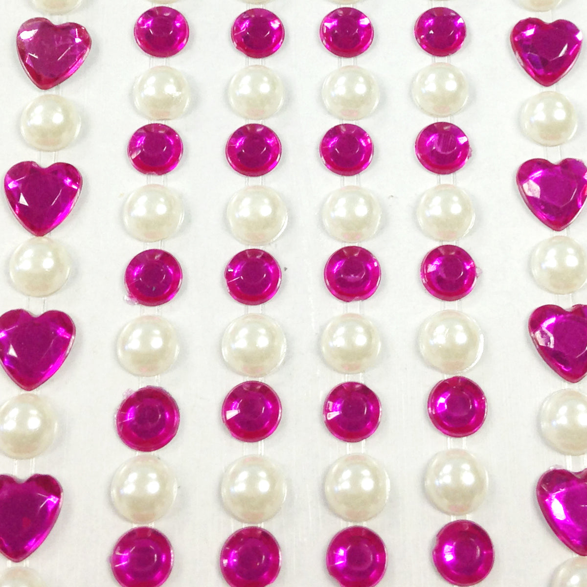 Wrapables 164 pieces Crystal Heart and Pearl Stickers Adhesive Rhinestones
