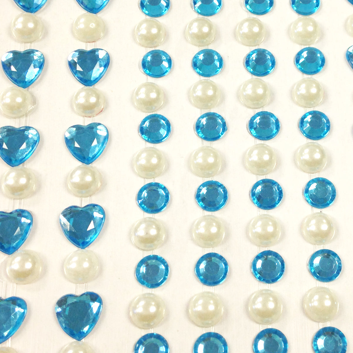 Wrapables 164 pieces Crystal Heart and Pearl Stickers Adhesive Rhinestones