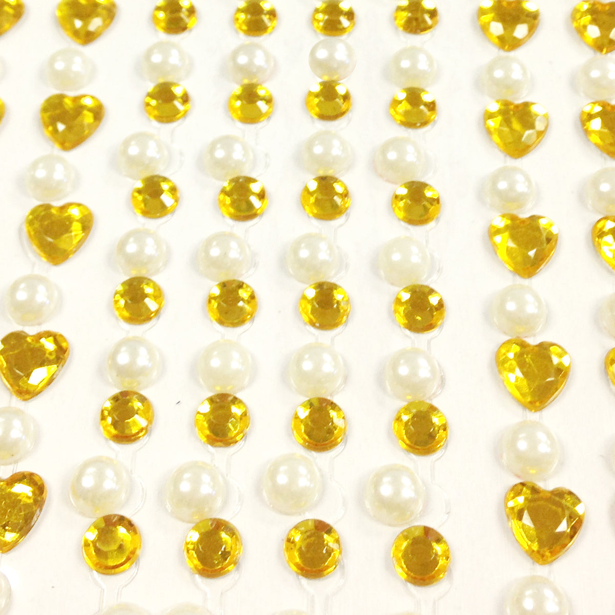 Wrapables 164 pieces Crystal Heart and Pearl Stickers Adhesive Rhinestones