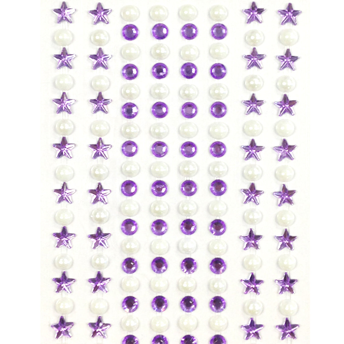 Wrapables 164 pieces Crystal Star and Pearl Stickers Adhesive Rhinestones