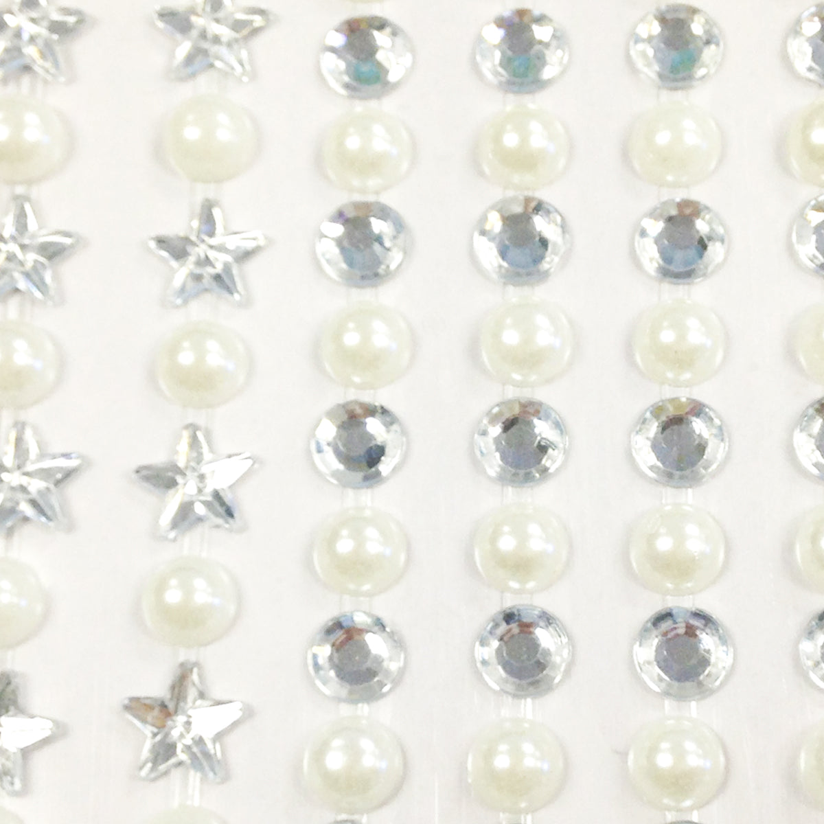 Wrapables 164 pieces Crystal Star and Pearl Stickers Adhesive Rhinestones