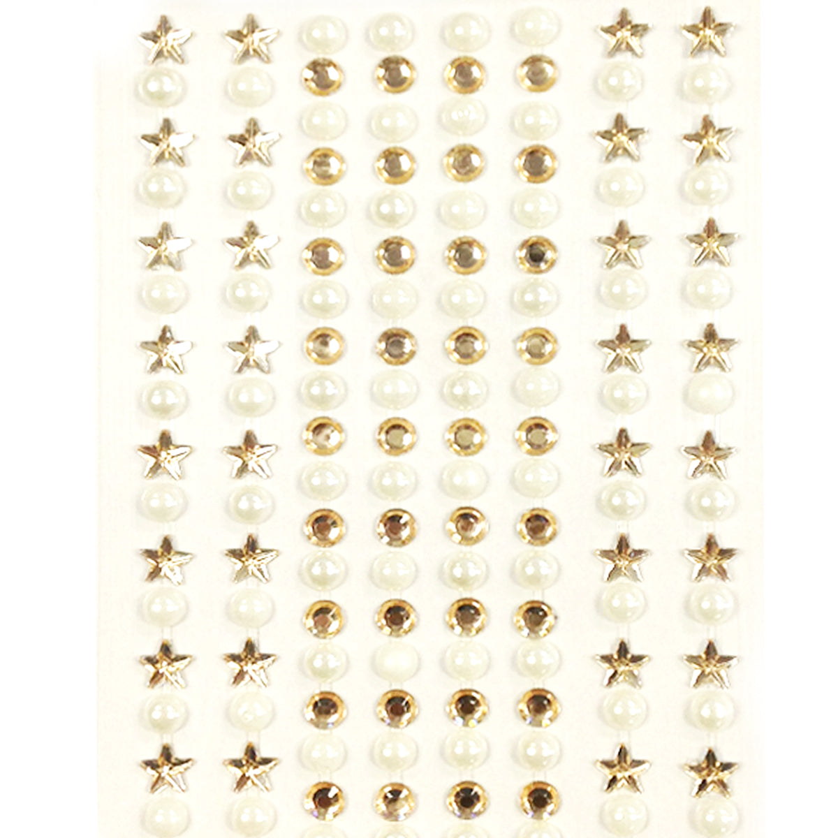Wrapables 164 pieces Crystal Star and Pearl Stickers Adhesive Rhinestones