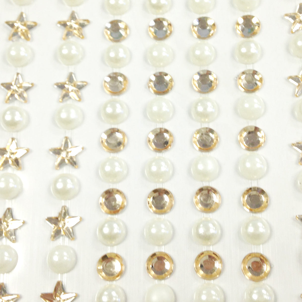 Wrapables 164 pieces Crystal Star and Pearl Stickers Adhesive Rhinestones