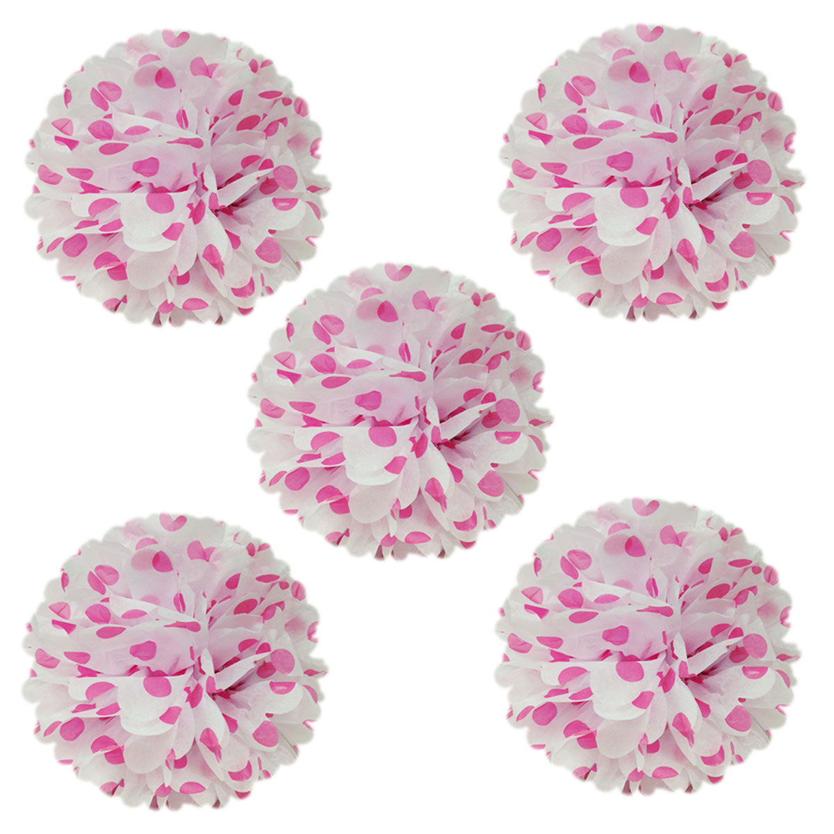 Wrapables 8" Set of 5 Tissue Pom Poms Party Decorations