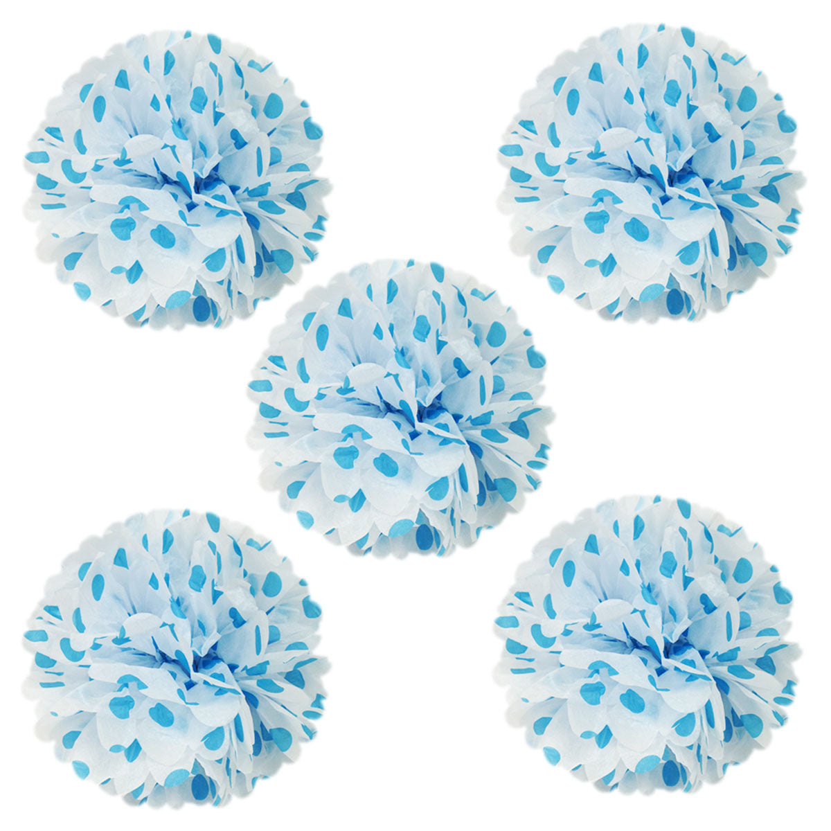 Wrapables 8" Set of 5 Tissue Pom Poms Party Decorations