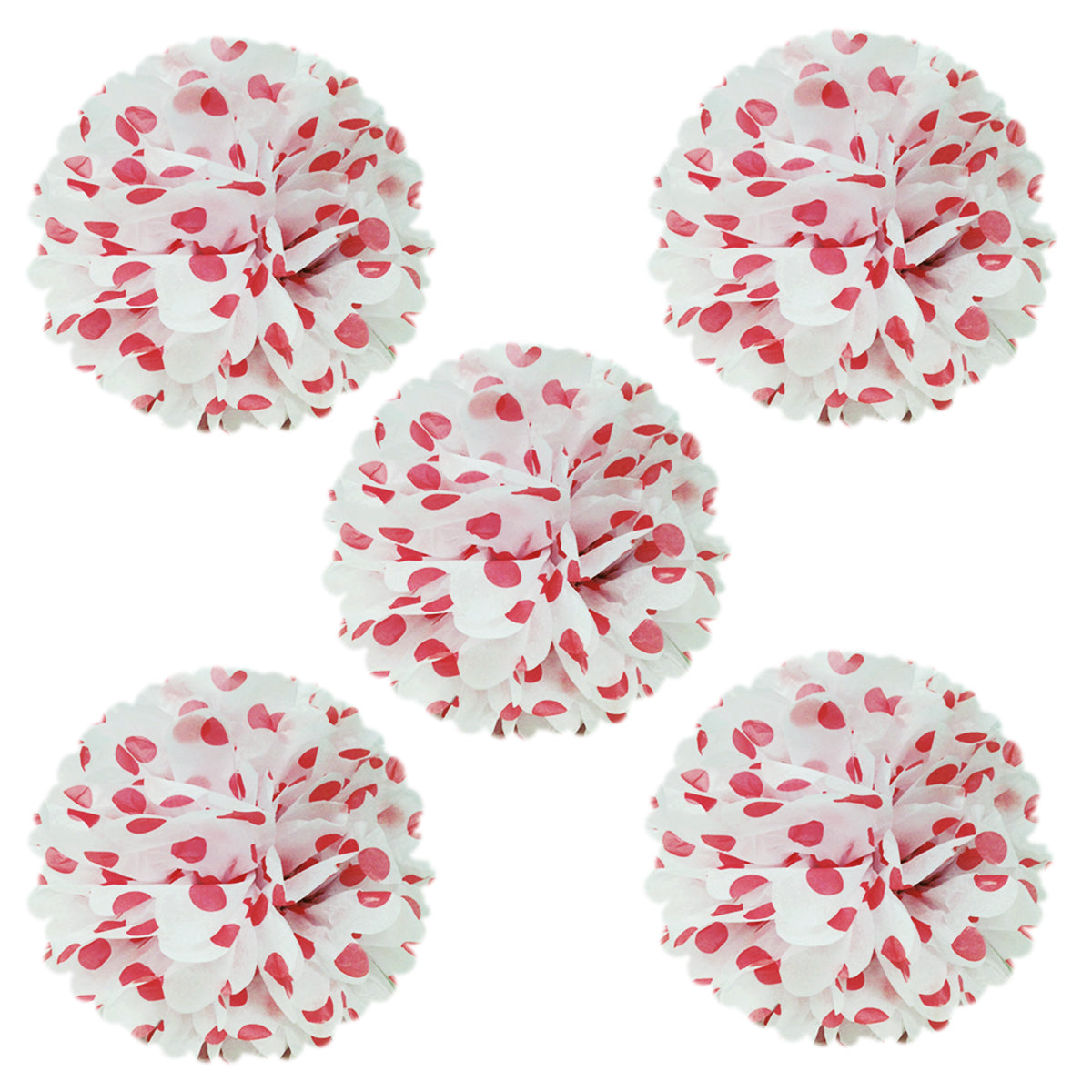 Wrapables 8" Set of 5 Tissue Pom Poms Party Decorations