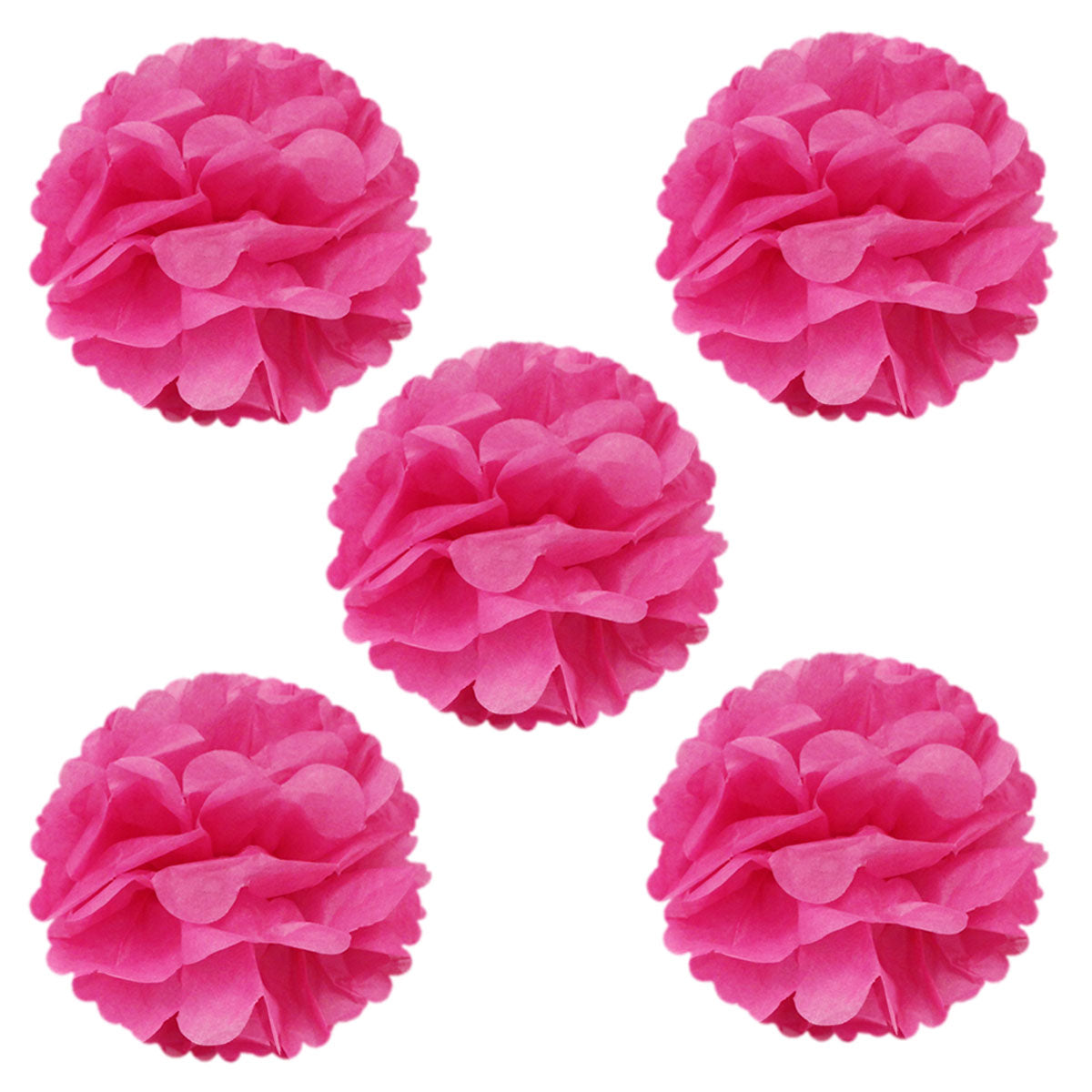 Wrapables 8" Set of 5 Tissue Pom Poms Party Decorations