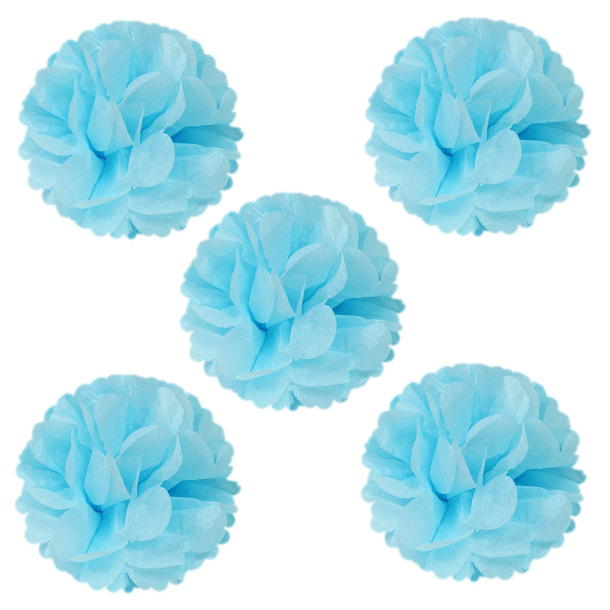 Wrapables 8" Set of 5 Tissue Pom Poms Party Decorations