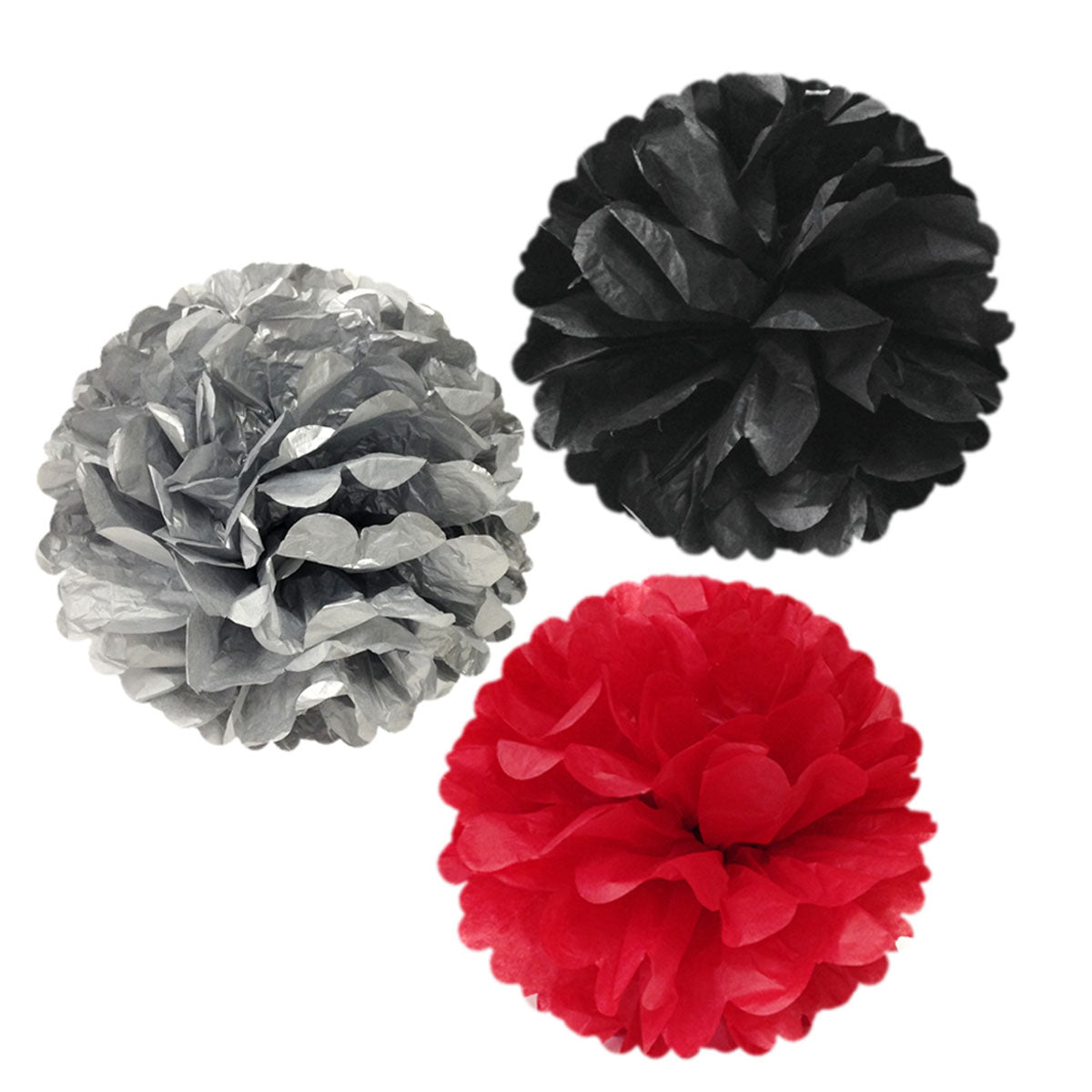 Wrapables 12" Set of 3 Tissue Pom Poms Party Decorations