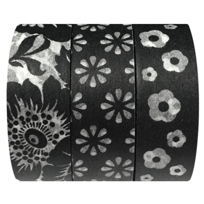 Wrapables Dark Posies Washi Masking Tape (Set of 3)