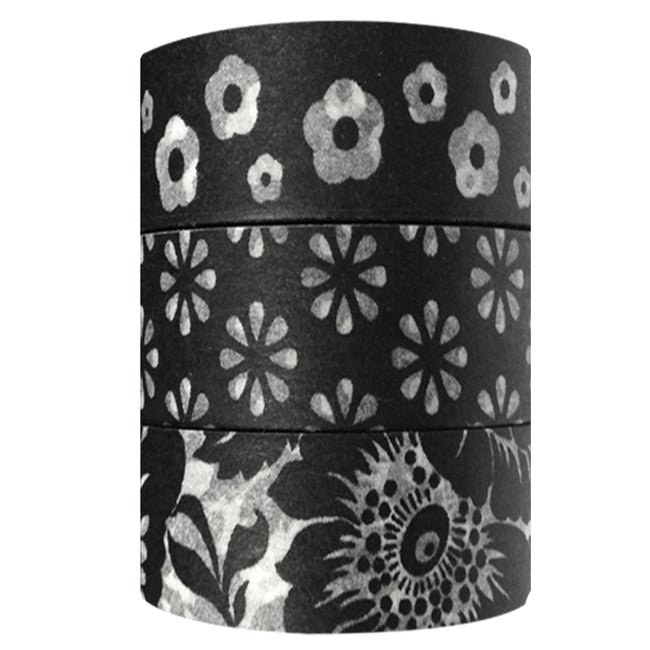 Wrapables Dark Posies Washi Masking Tape (Set of 3)