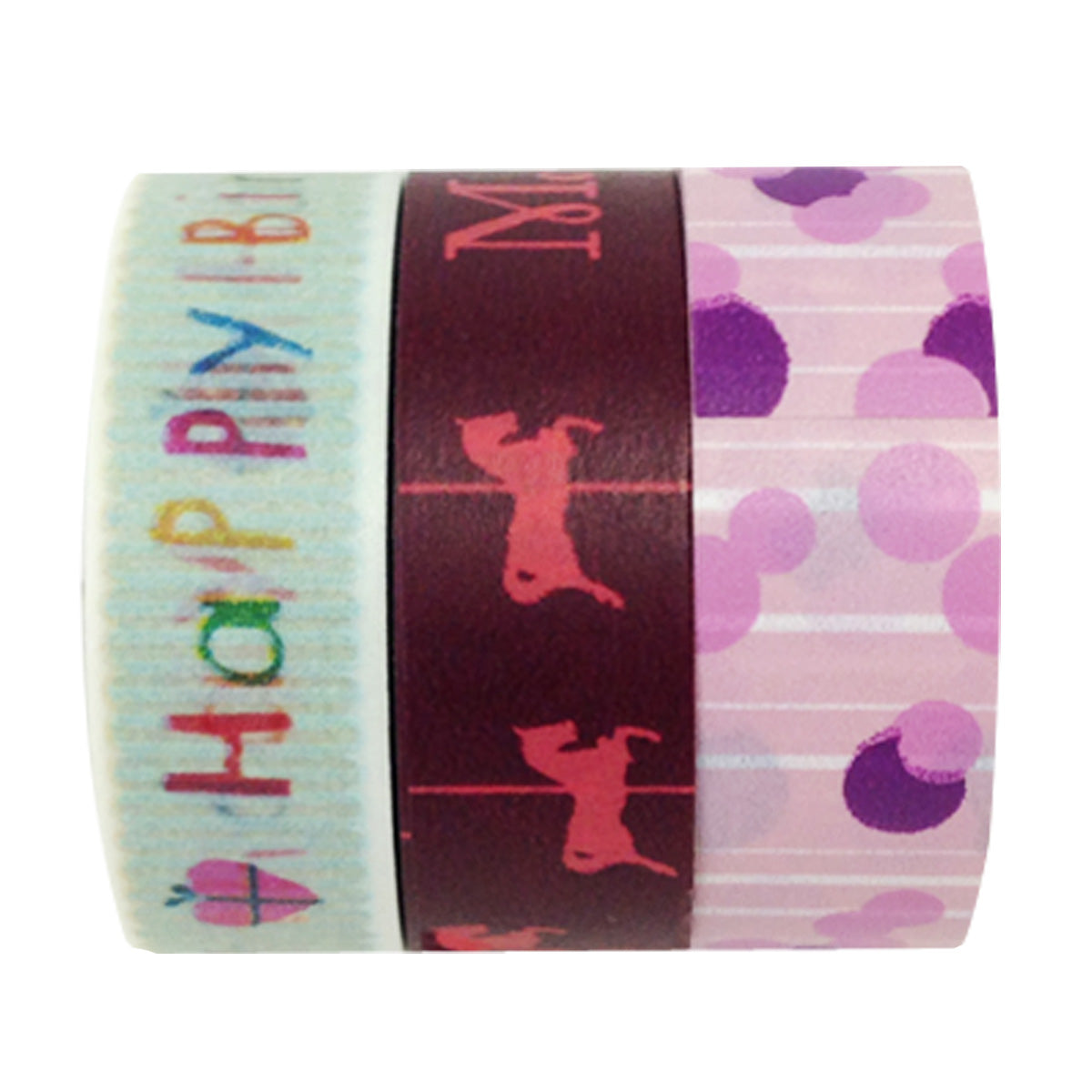 Wrapables Birthday Bash Washi Masking Tape (Set of 3)