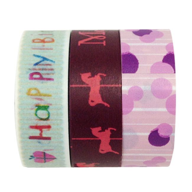 Wrapables Birthday Bash Washi Masking Tape (Set of 3)