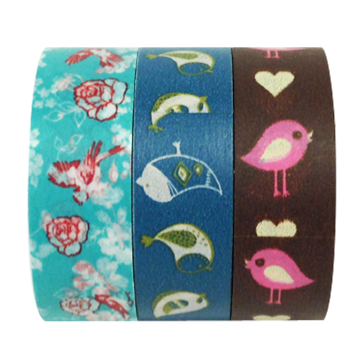 Wrapables Bye Bye Birdie Washi Masking Tape (Set of 3)