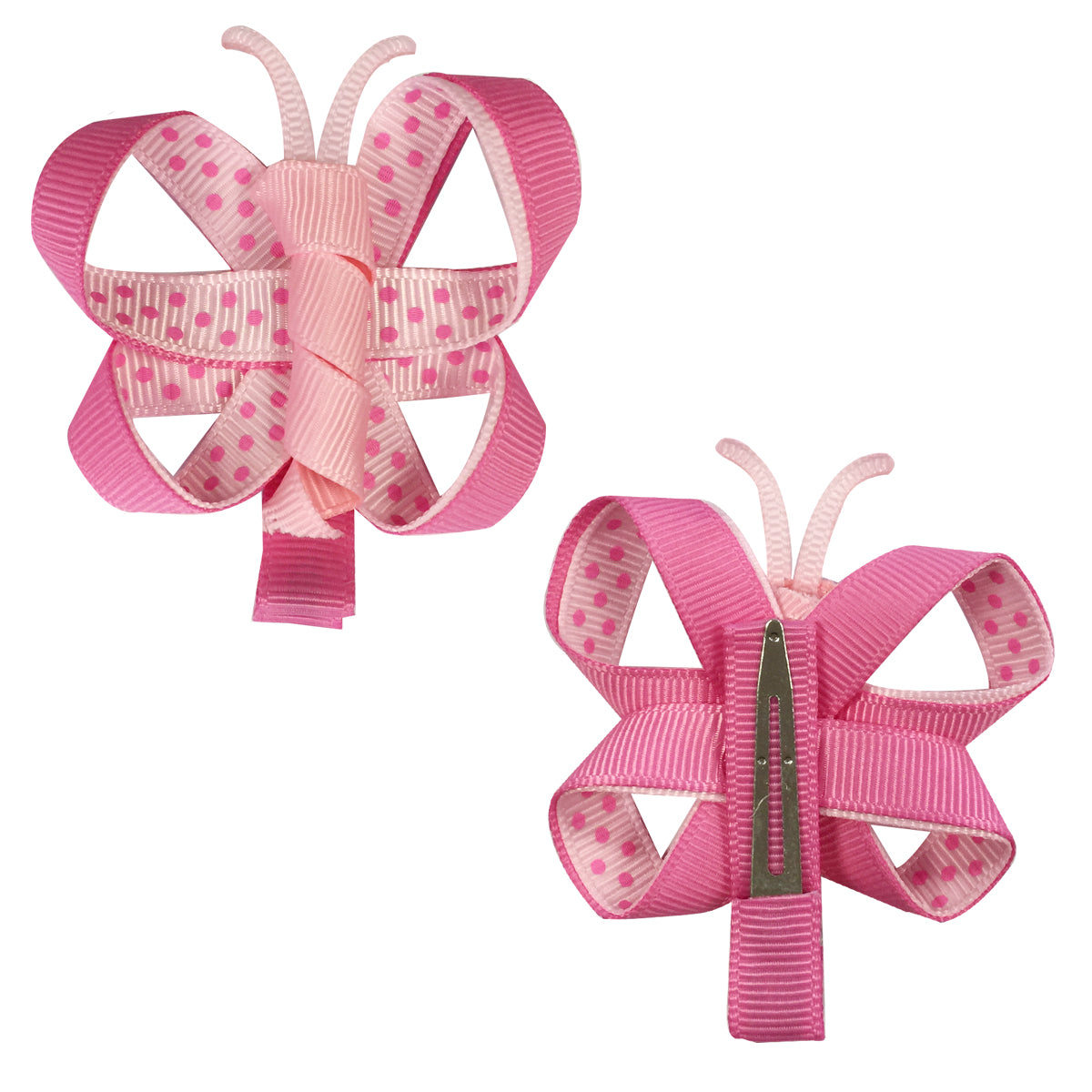 Wrapables Angel, Butterfly, Ladybug, Caterpillar Ribbon Sculpture Hair Clips with Chevron Hair Clip / Hair Bow Holder