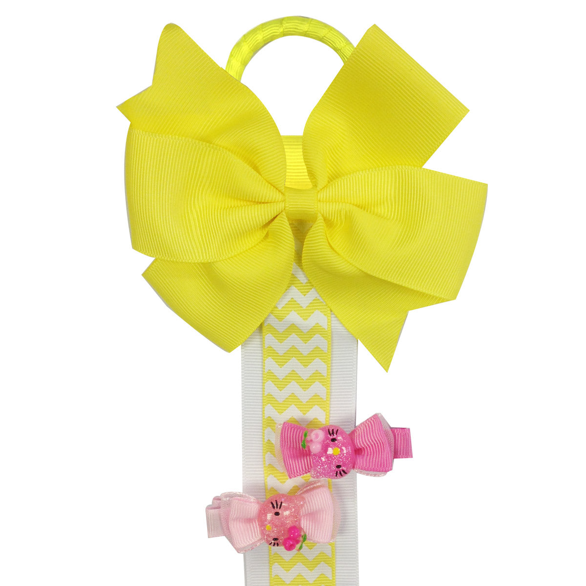 Wrapables Angel, Butterfly, Ladybug, Caterpillar Ribbon Sculpture Hair Clips with Chevron Hair Clip / Hair Bow Holder