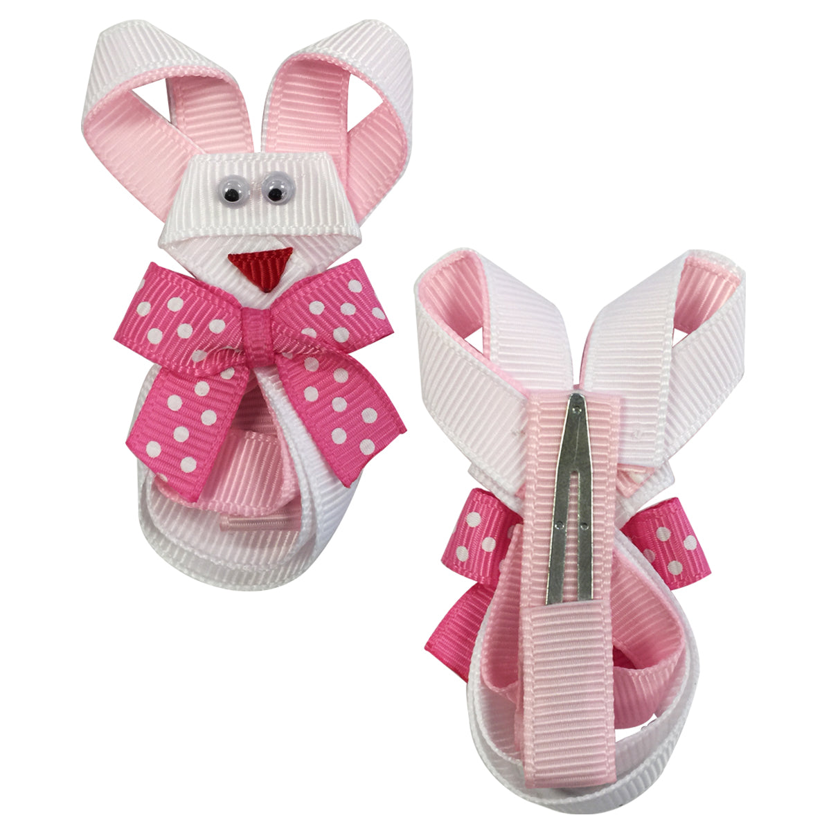 Wrapables Peacock, Bunny, Purse, Ballet Shoes Ribbon Sculpture Hair Clips with Polka Dots Hair Clip / Hair Bow Holder