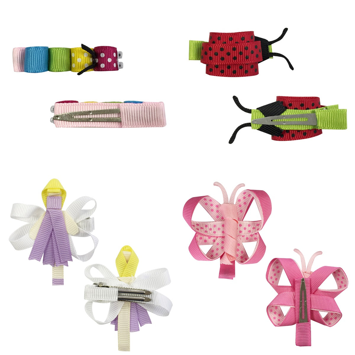 Wrapables Baby Toddler Ribbon Sculpture Hair Clips (Set of 10)
