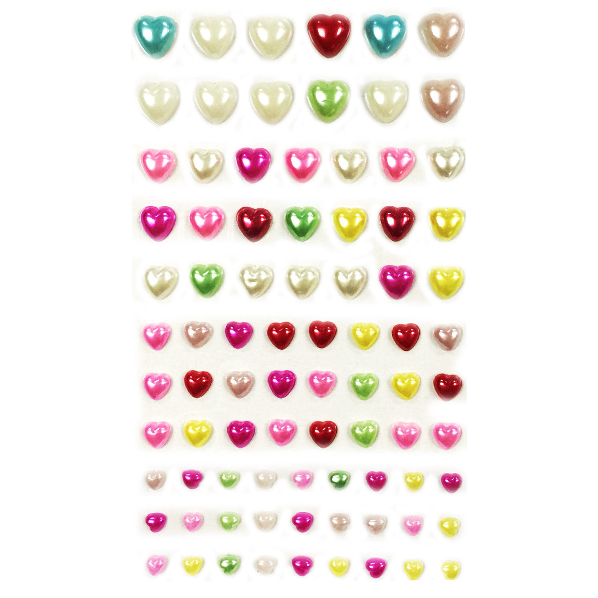 Wrapables 84 Piece Acrylic Adhesive Heart Gems