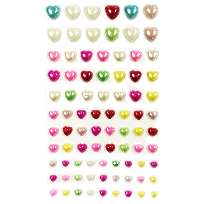 Wrapables 84 Piece Acrylic Adhesive Heart Gems