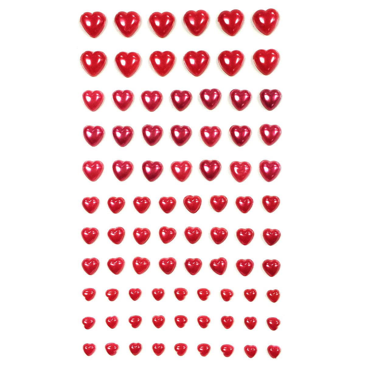 Wrapables 84 Piece Acrylic Adhesive Heart Gems